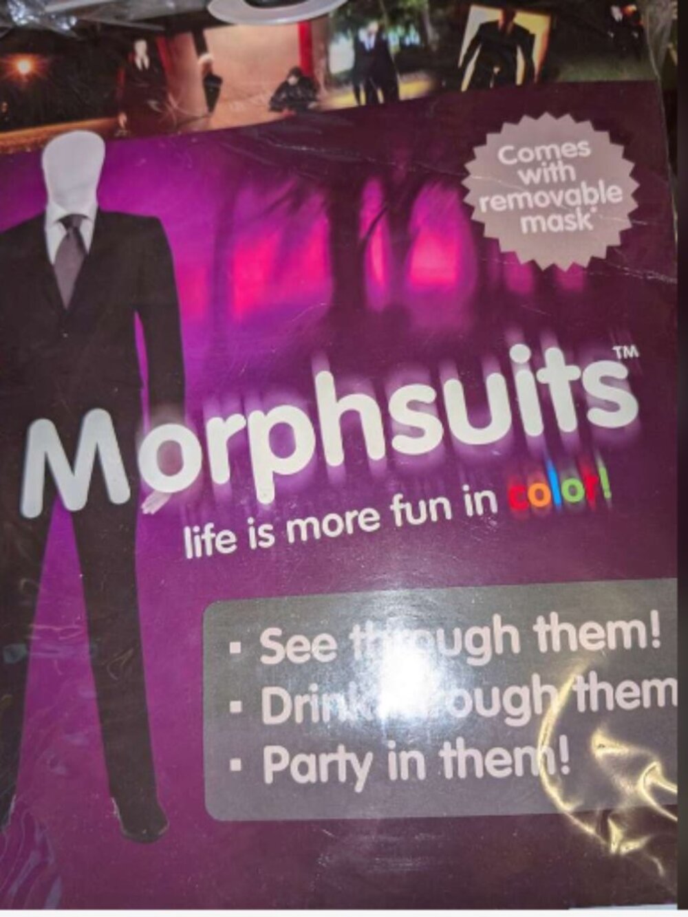 New Halloween Costume Slenderman Morphsuit Premium Deluxe Suit Mens Sz S - Picture 2 of 2